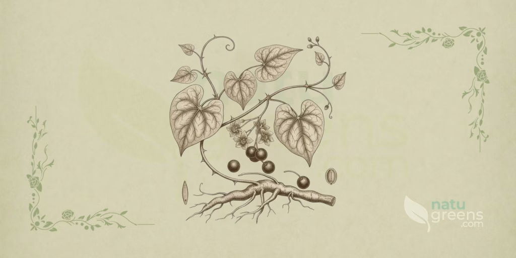 Smilax ornata (Sarsaparilla): eigenschappen en voordelen